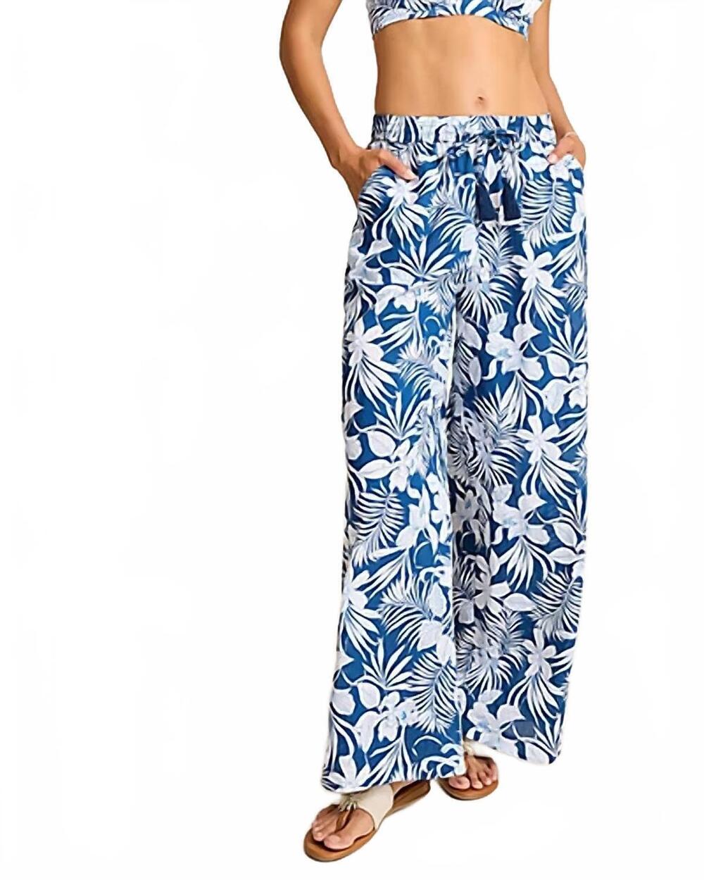 NEW TOMMY BAHAMA blooms draw string pant in indigo tide